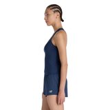 Women's Tournament Tank : Navy with White