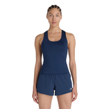 Women's Tournament Tank : Navy with White